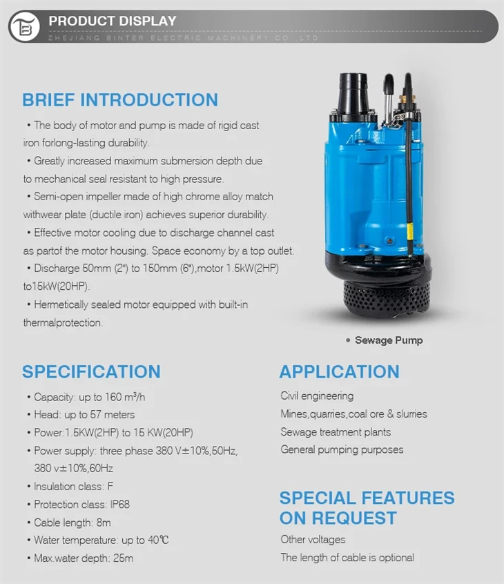 Submersible Sewage Dewatering Pump